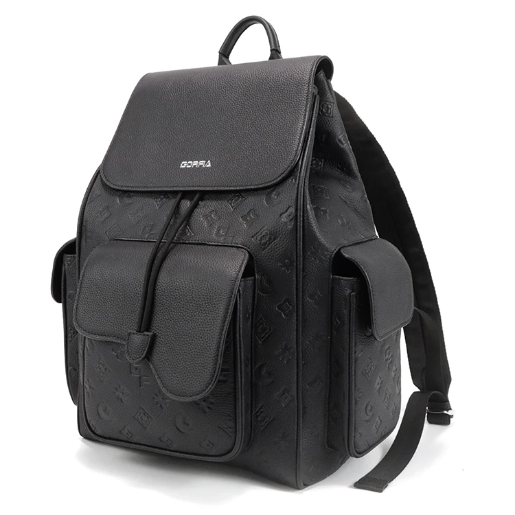 Gorfia Customized OEM Luxury Customization Design Vegan Leather Backpack With Laptop Pocket For Business Or Outside Activity