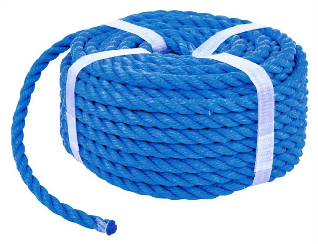 Cheap Polyethylene pp 3-strand twist 6mm 8mm pp packaging rope with logo