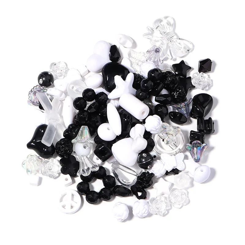 JC Acrylic beads 500g Mixed colors plastic loose beads for DIY making phone chain accessories smile face beads