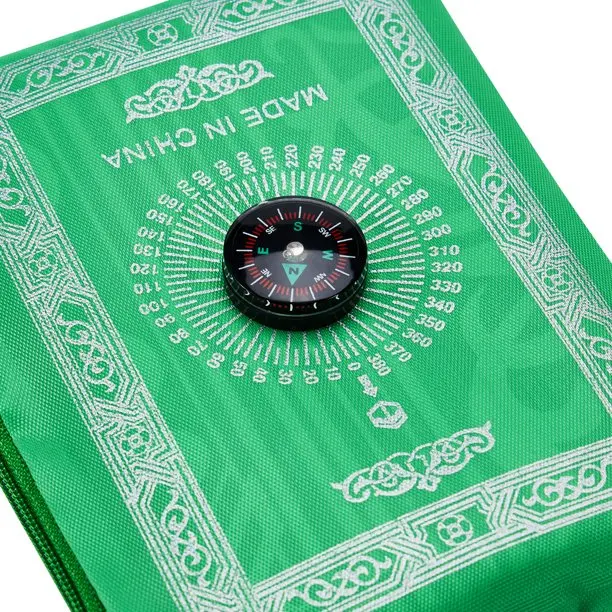 Portable Color Muslim Prayer Mat with Compass Pocket Size Prayer Mat Finder with Booklet Waterproof Material