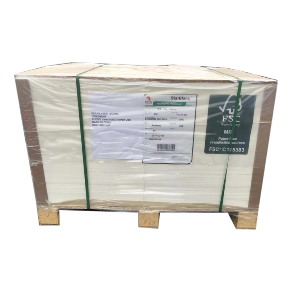 top grade ningbo fold cheap custom c1s coated ivory board  fbb paper