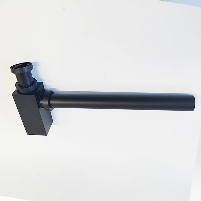 Black Drain Wall Extension For Basin Waste And Outlet Brass Wash Basin Siphon Waste Pipe Drain for sink