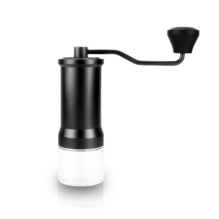 Minimalist Adjustable Coffee Bean Grinder Steel Burr Portable Manual Hand Coffee Grinder with Glass Jar