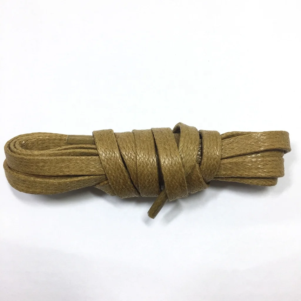 Men leather shoes use stock colors cotton braided custom length waterproof flat waxed shoe laces