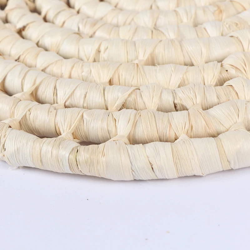 Natural Rattan Mat Braided Round Woven Straw Placemats for Dining Table