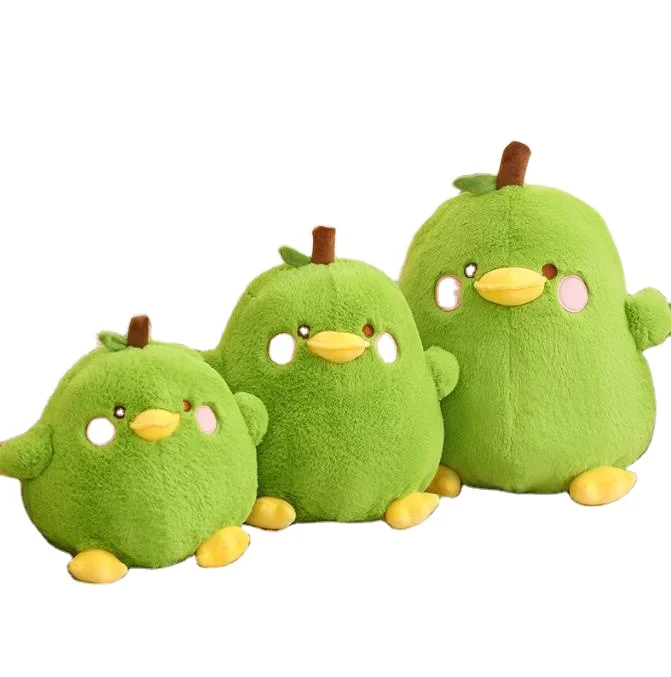 Wholesale duck dolls stuffed pear plush duck pillow animal plush toy yellow duck claw machine stuffed toy