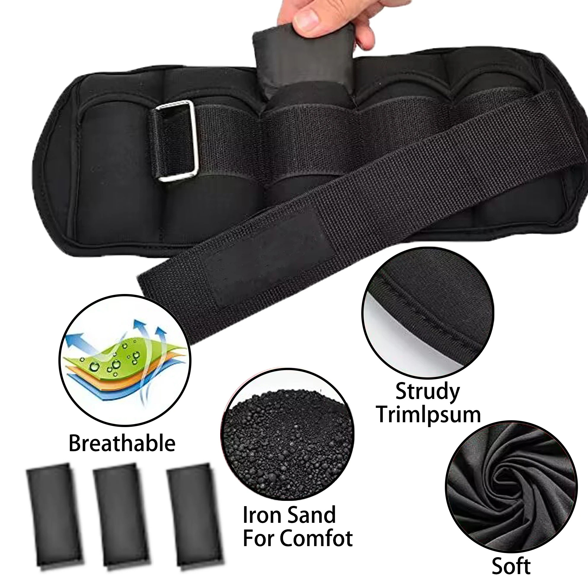 NQ SPORTS Fitness Training Adjustable Neoprene Ankle Wrist Weight Custom Adjustable Fitness Weighted Ankle Sandbag Weight Cuffs