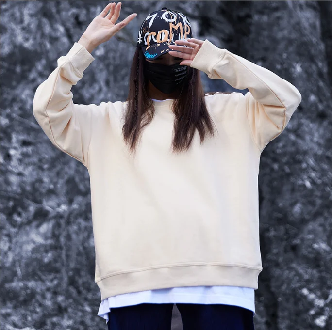 320G Round Neck Loose Crewneck Sweater Unisex 11 Solid Color Long Sleeve Blank Couple Crew Sweaters