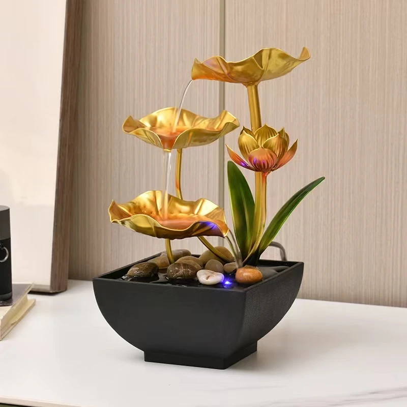 LATEST DESIGNS NEW PRODUCTS Tabletop Fountains Indoor Lotus Leaf Relaxation Fountains Table Decoration  OFFICE DECOR