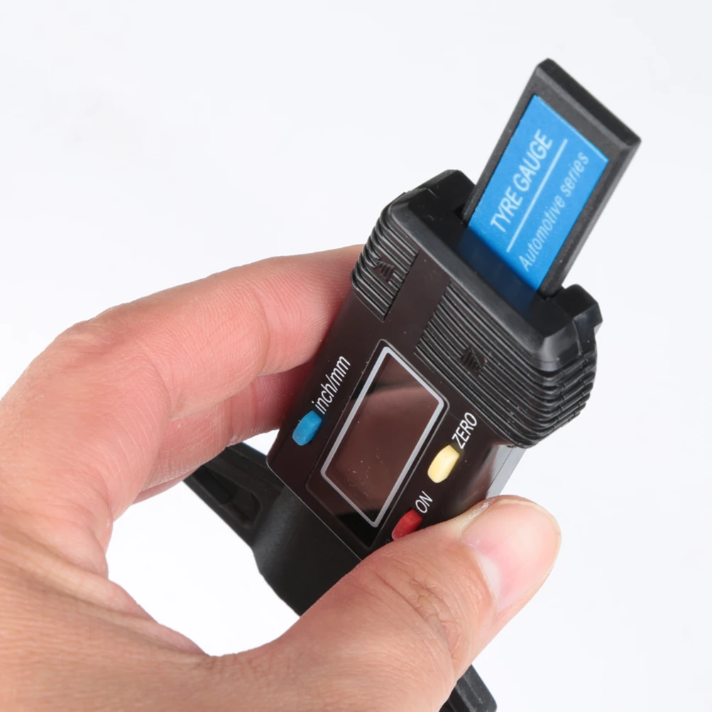 Digital Tire Depth Detection Ruler High Depth Gauge 0-25mm Thickness Gauge LCD Screen Caliper Measure Car Tire Depth