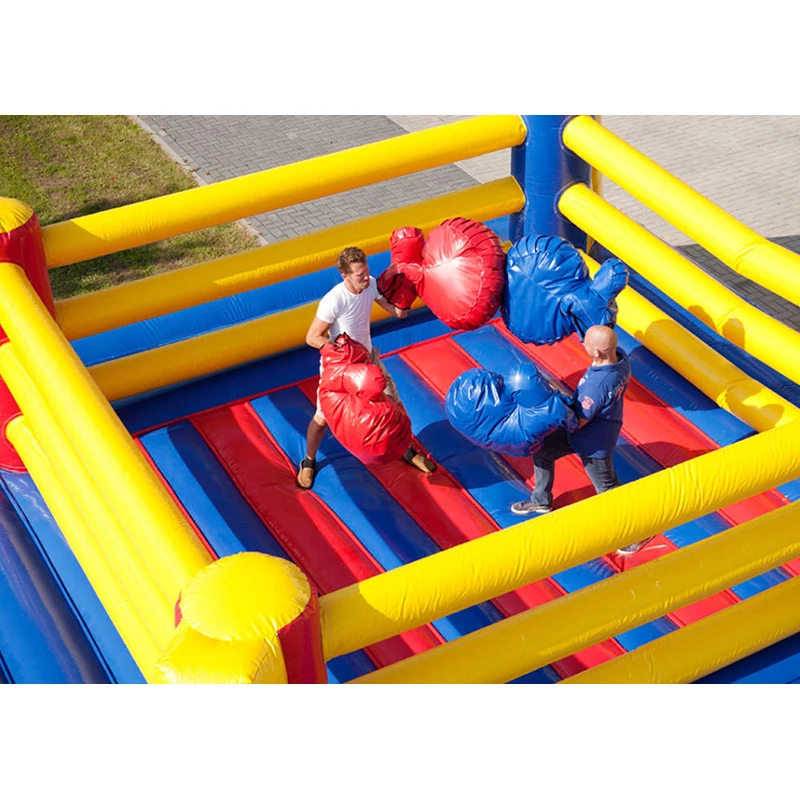 Fun inflatable boxing ring air inflatable box game with large boxing gloves