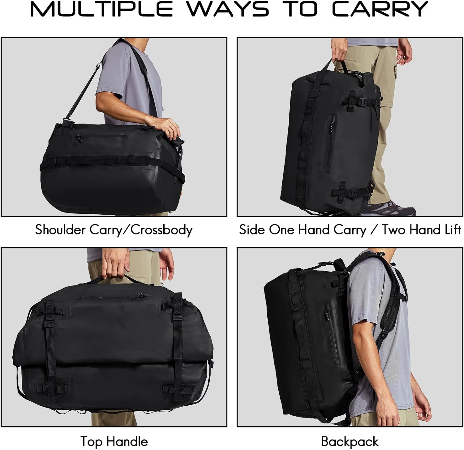 Large Waterproof Bag Travel Roll Top Dry Backpack Duffle For Kayaking Rafting Boating Swimming Camping Travel Gym Beach