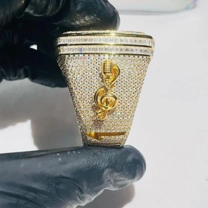 Men Cluster HIP HOP Moissanite Diamond Ring Moissanite Wedding Ring Fine Jewelry Ring For Men