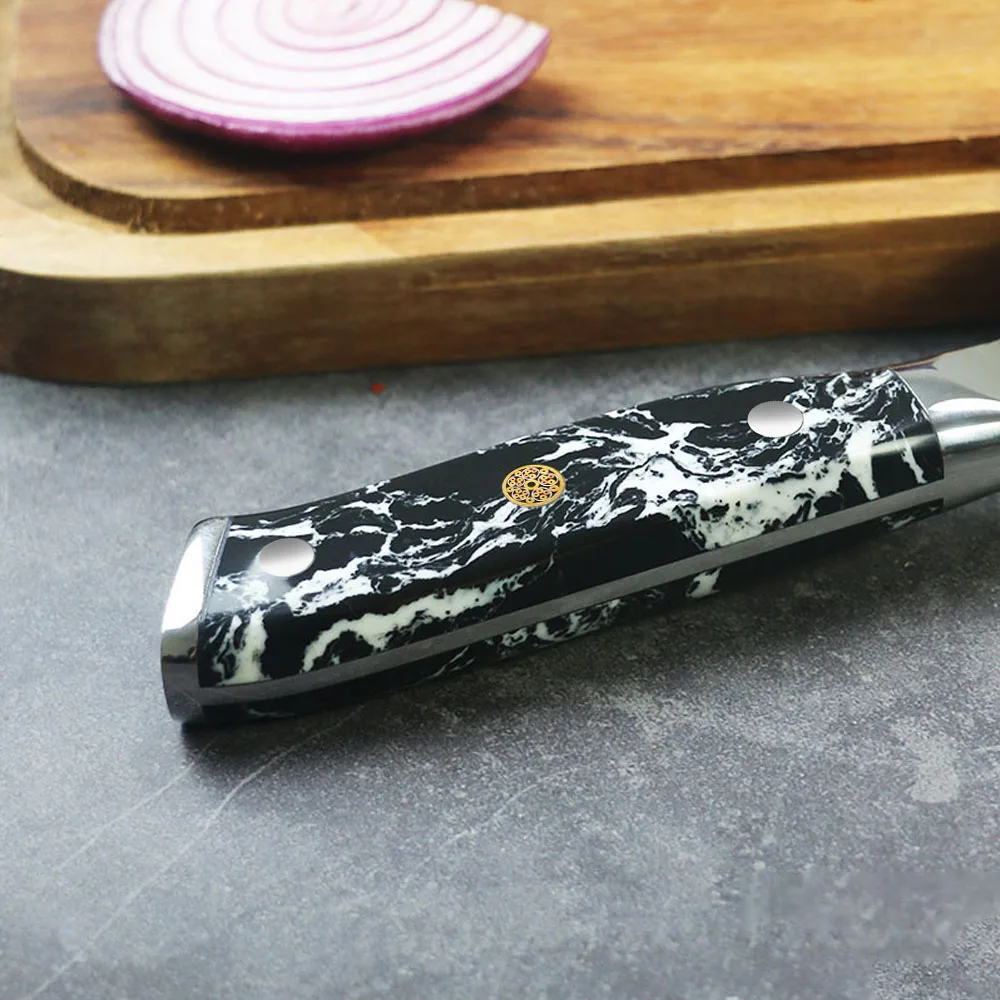 4 pcs Turquoise black Stone Handle Damascus Steel Kitchen steak Knife set