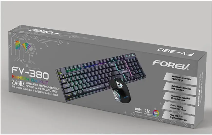  Красочные светящиеся RGB компьютерная Механическая игровая клавиатура и мышь комбо беспроводная