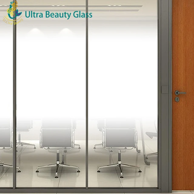 Glass Company Supply Gradient Frosted Acid Etched Privacy Protection Decorative Tempered Laminated Building Float Glass