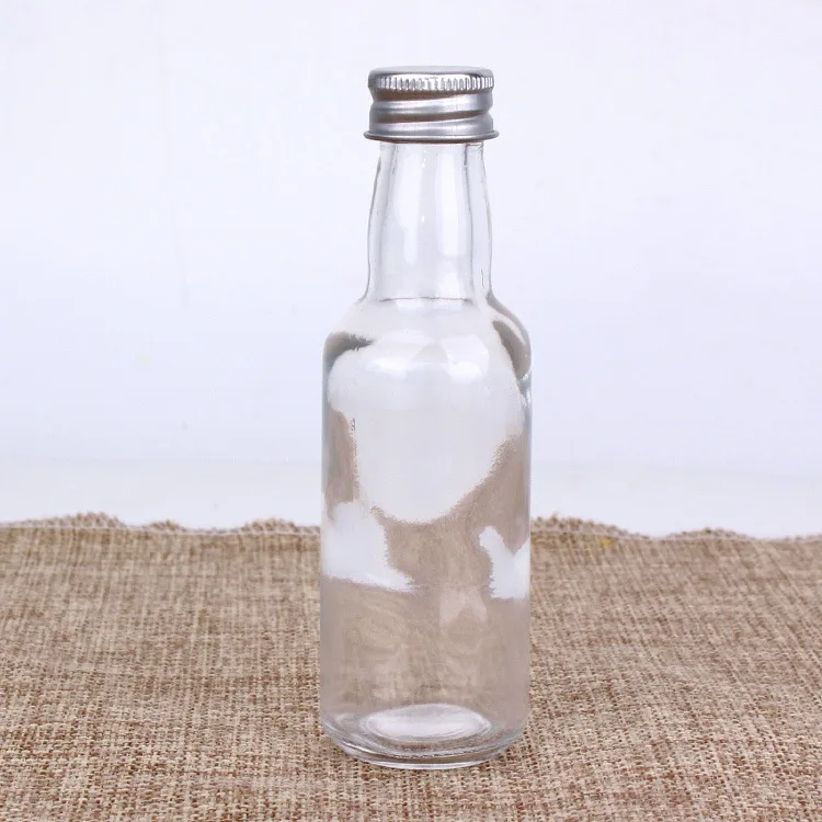 Wholesale 50ml Small Mini Glass Wine Bottle for Liquor Alcohol Juice Drinks  With Screw Cap