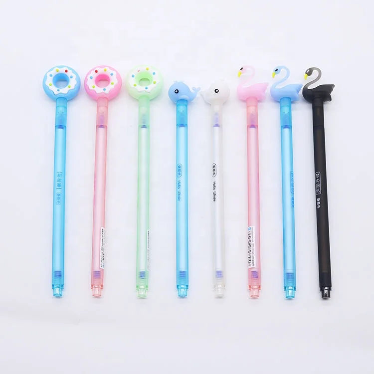 High quality selling small MOQ custom cute doll custom logo erasable gel pen