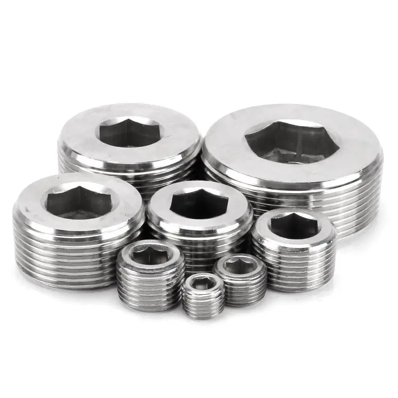 M8 M10 M12  DIN906  allen screw 304/316/410 stainless steel hex socket plug screw