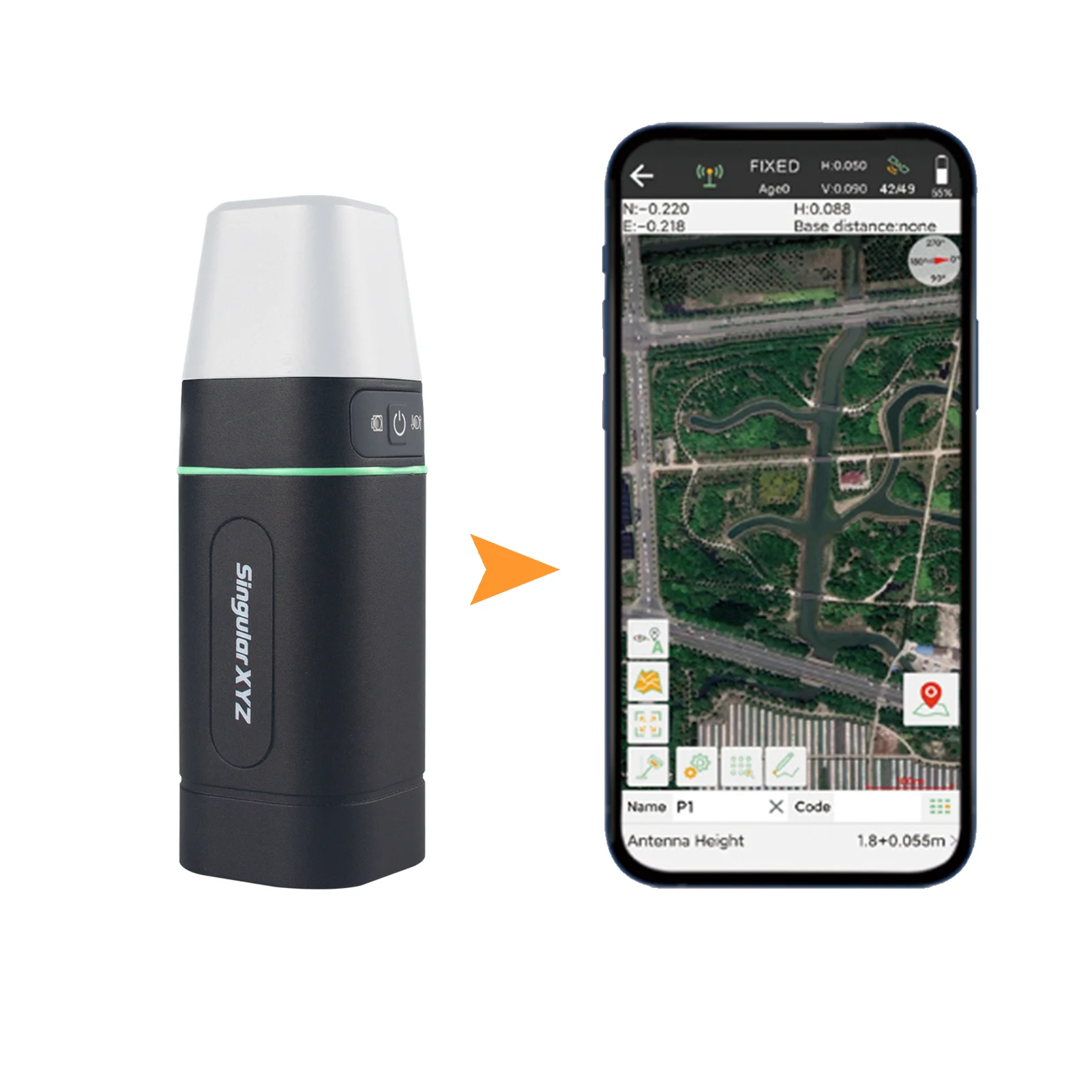 High Accuracy 16h Working GNSS RTK GPS Rover Receiver Data Collector 1408 Channels LCD High Performance Land Rover Instrument