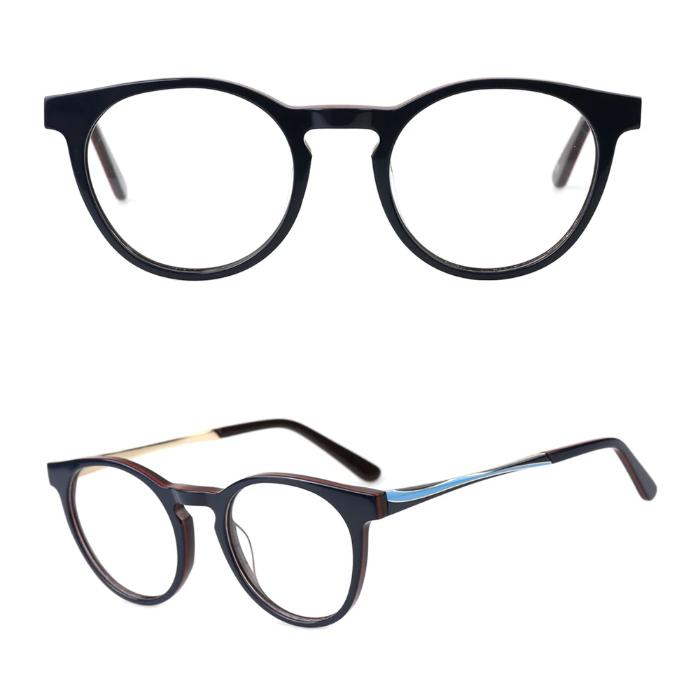 Овальная Круглая ацетатная оправа для очков CH8005 с дужками и 3D-принтом