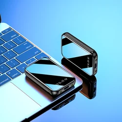 Ready to ship power banks 10000mah high quality power bank mini small power bank USB C USB ports mirror LED digital display