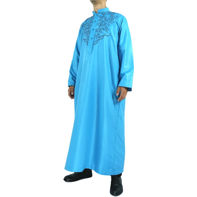 Middle East Style Embroidered Clothing Islamic Abaya Thobe For Men
