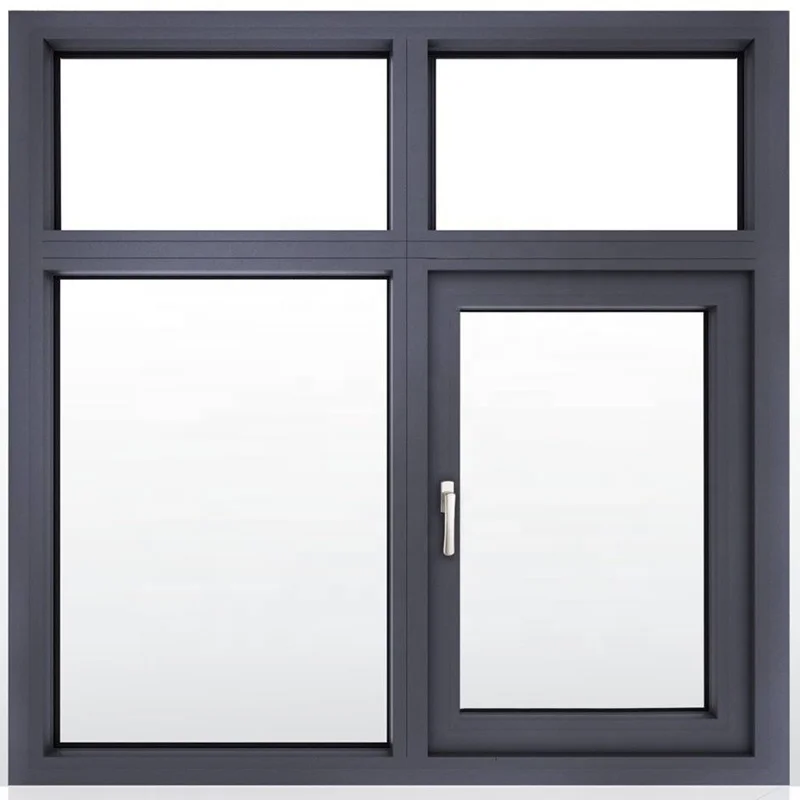 Double swing french casement window aluminum tilt and turn windows grey aluminum windows