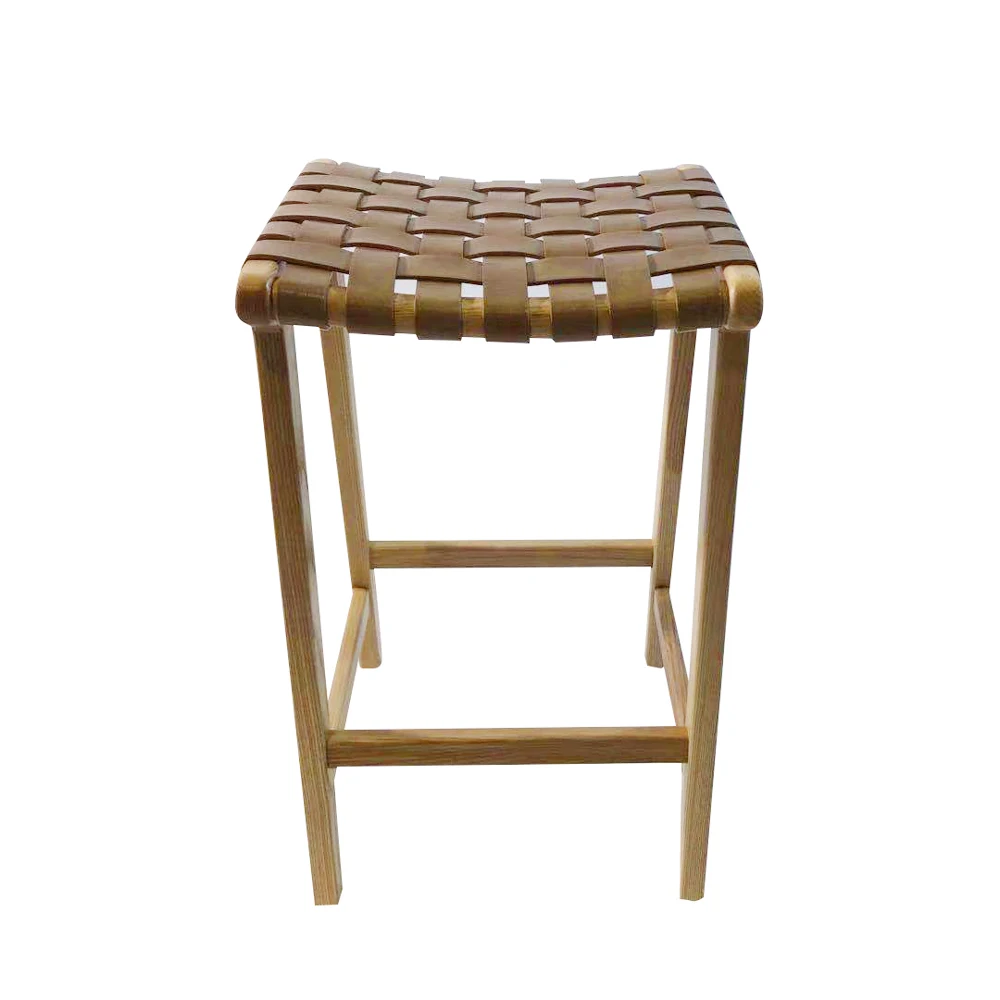
Commercial restaurant furniture solid wood counter leather bar stool 