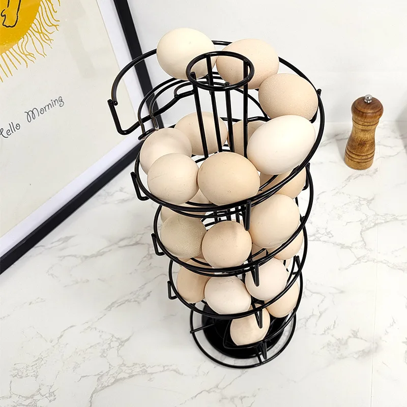Wholesales WIDENY wholesale home kitchen Counter top iron Metal Wire round Silver Tone Egg Storage holder