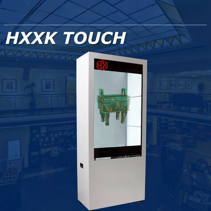 HXXK TOUCH  Customized sizes Interactive LED Display Showcase Indoor 3D Hologram Touch Screen Advertising for Education hospital