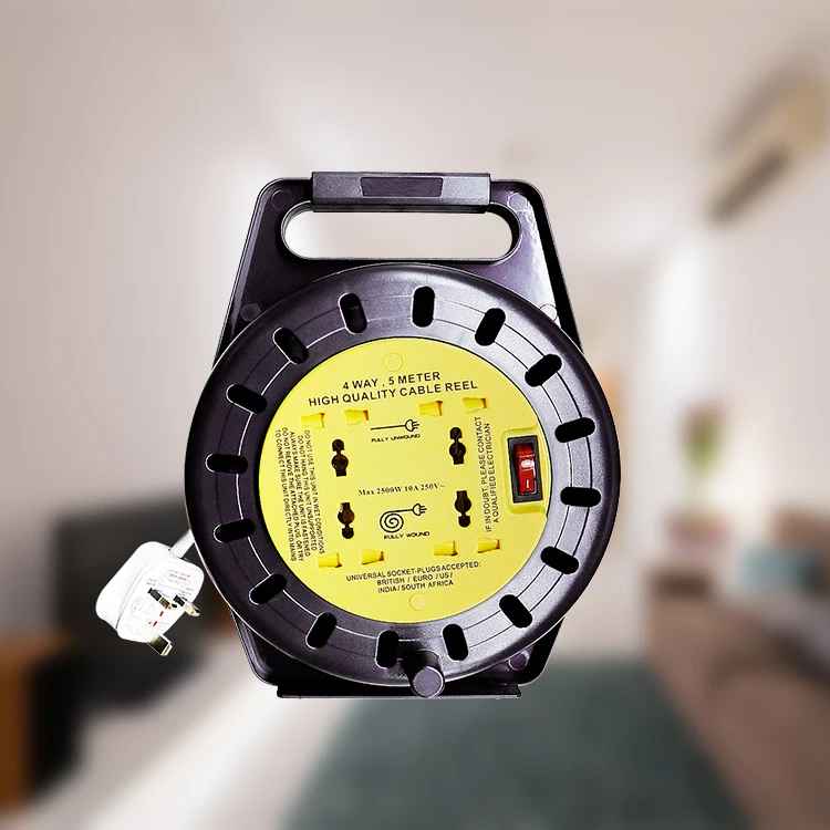 4 розетки, удлинитель кабеля, шнур, катушка, азиатское питание со светодиодной подсветкой