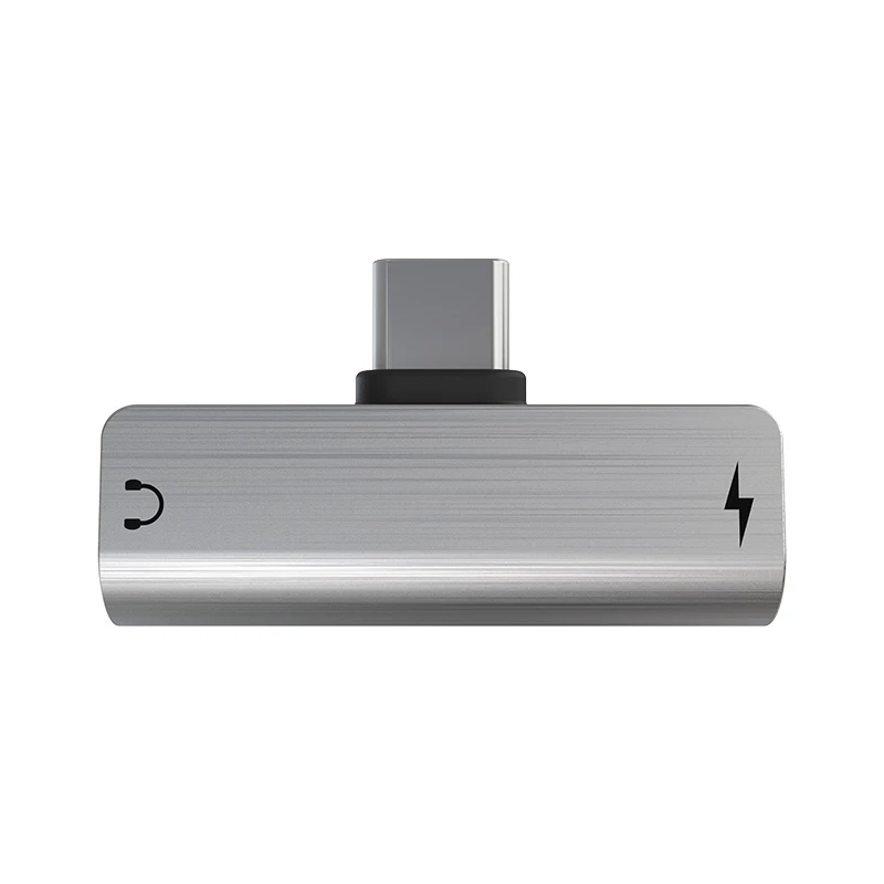 OEM service stainless steel material 2 in 1 usb to usb c cable aux cable 3.5mm adapter