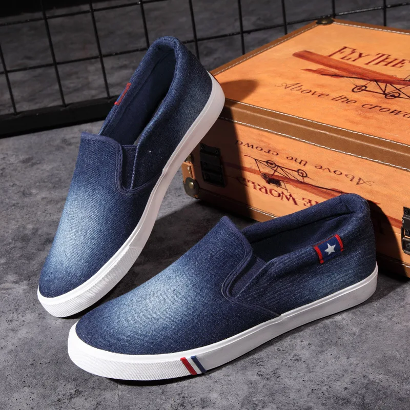 Comfortable Chinese Factory Production Jeans Style Canvas Low Top Casual Shoes