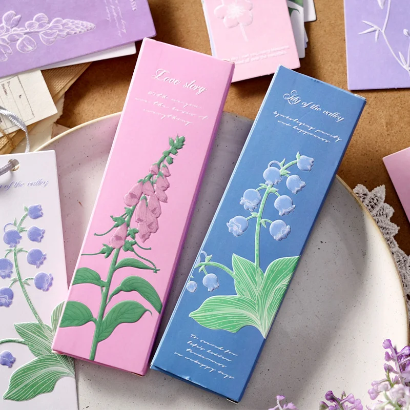 STICKERS PUNK 20 Pcs/pack Nature Themed Bookmarks Floral Bookmark Relievo Paper Bookmark for Women Kids Students Reading 05645