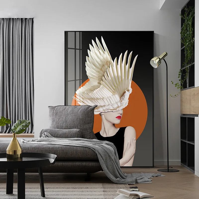 
Living Room Corridor Mural Art Bedroom Background Nordic Character Large Hanging Paintings Art Picture For Wall Decoration 
