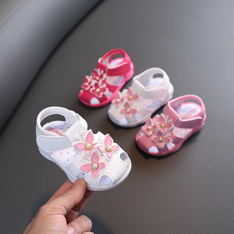 2024 Baby Sandals Summer Baby Girl Calling Shoes Non Slip Soft Sole 1-3 Year Old Toddler Little Princess Shoes