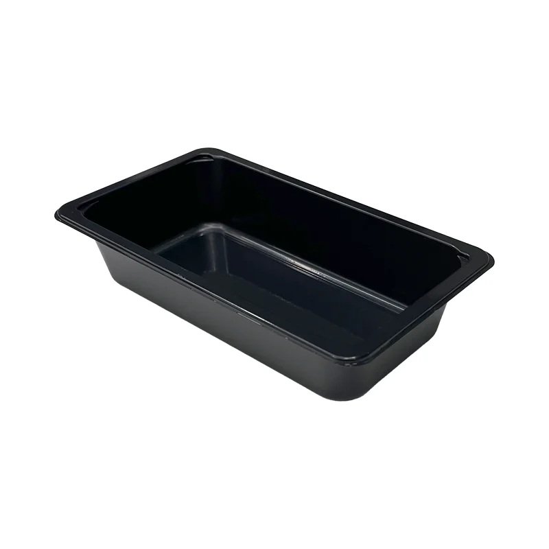 Wholesale inflight cpet tray 10 oz black sealable meal tray plastic food airline containers