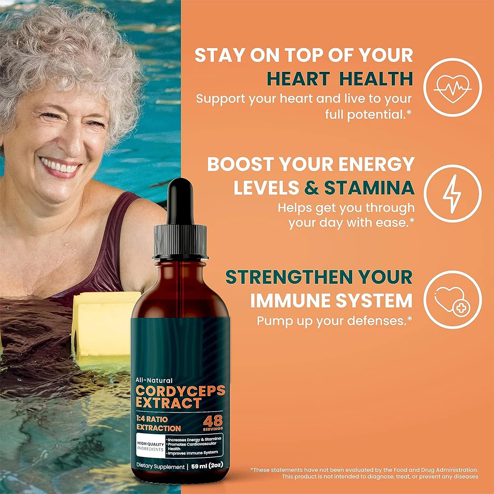 OEM Factory Private Label Cordyceps Drops Healthcare Supplement Organic Natural Cordyceps Extract Drops With Fast Delivery