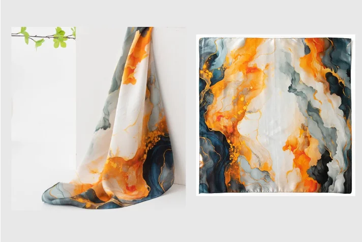 2024 Summer High-End Jacquard Silk Scarf Versatile Polka Dot Printed Gauze Shawl Dual Use Square Sun Protection for Adults