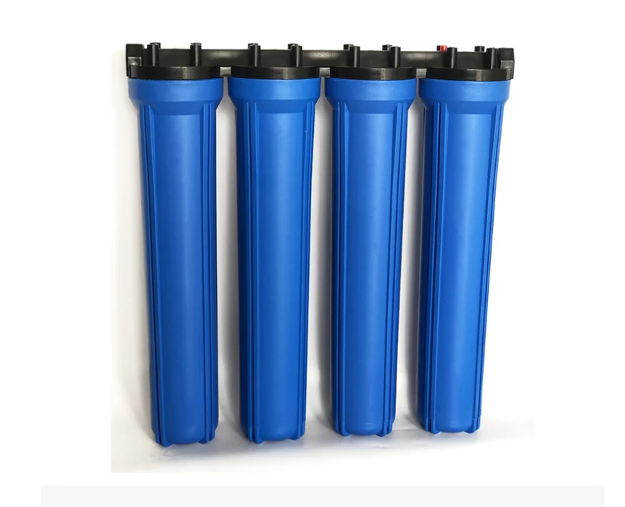 4-stage 20 Inch Blue Water Filter Housing with PP GAC CTO filter cartridge   For Water Pretreatment