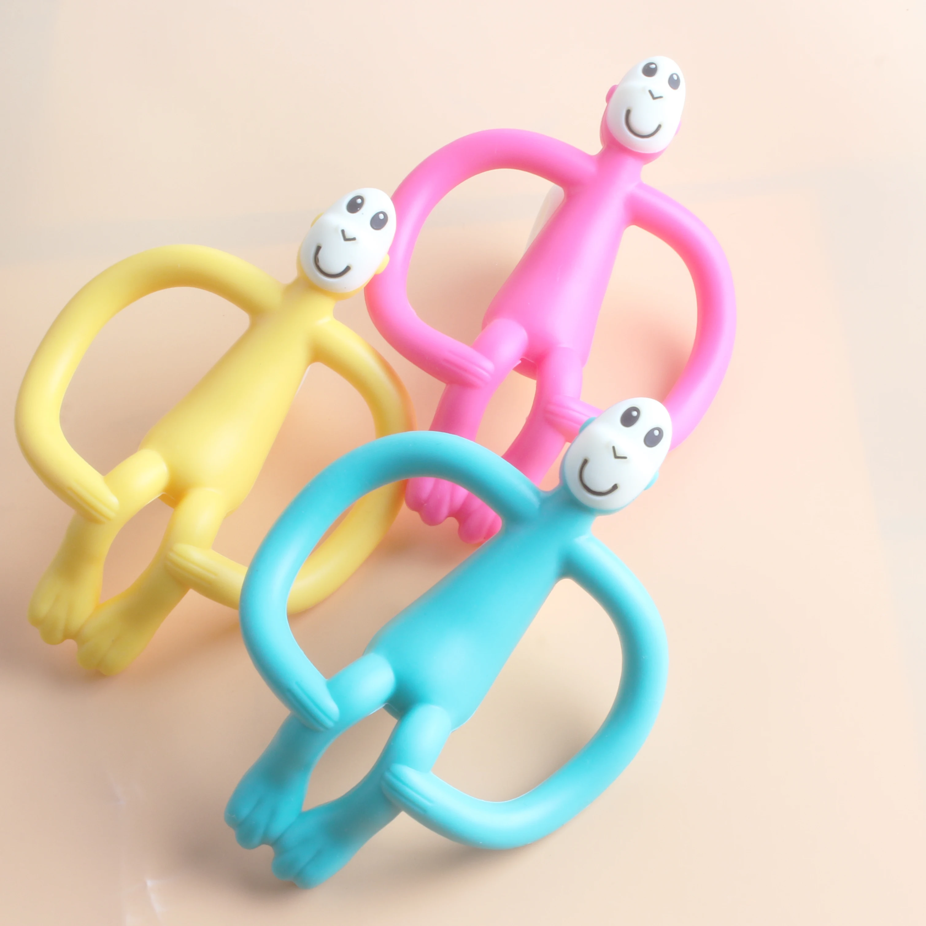 Hot Sales Baby Toys Monkey Cartoon Teether Toddler Molar Teeth Pain Relief Tool Infant Educational Toy Baby Soft Teether