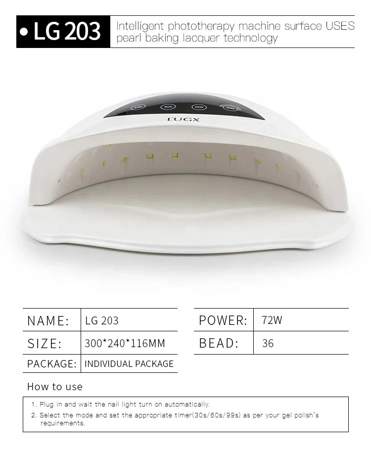 
LUGX UV nail lamp, manicure led table lamp for nails dryer 