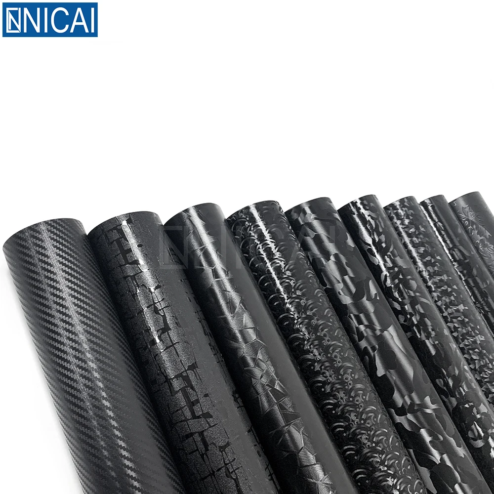 Premium Factory Car Vinyl Wrap 3D Texture Pattern Black Wrapping Car Waterproof Golden Sliver 1.52*30M for Car Wrap