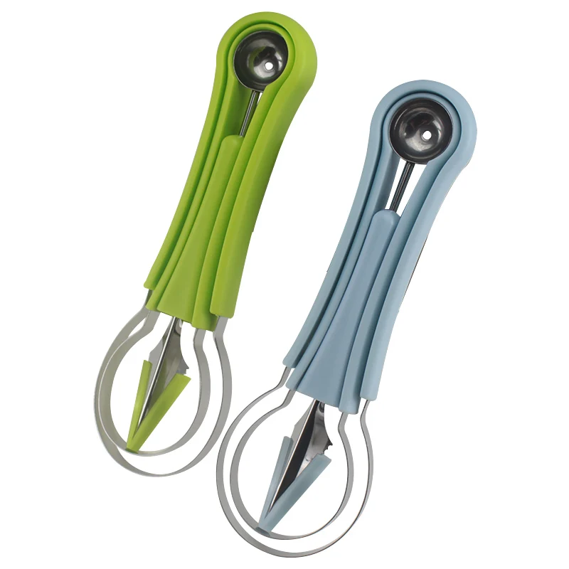 Melon Baller Scoop Set 4 In 1 Stainless Steel Fruit Scooper Seed Remover For Watermelon Slicer