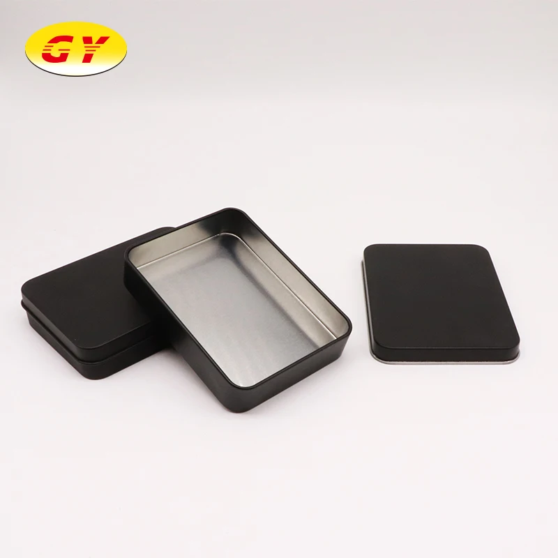 Factory Price rectangular shape Black Small Metal Tin Box for gift