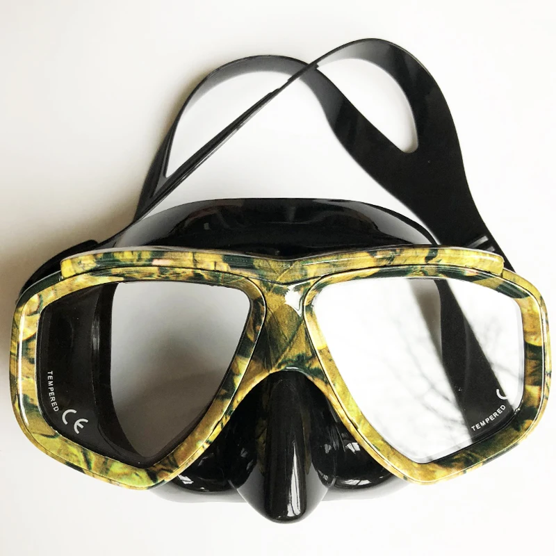 
Diving Mask Silicone Mask Tempereted Glass CAMO Mask For Freediving Snorkelling Spearfishing Frame 