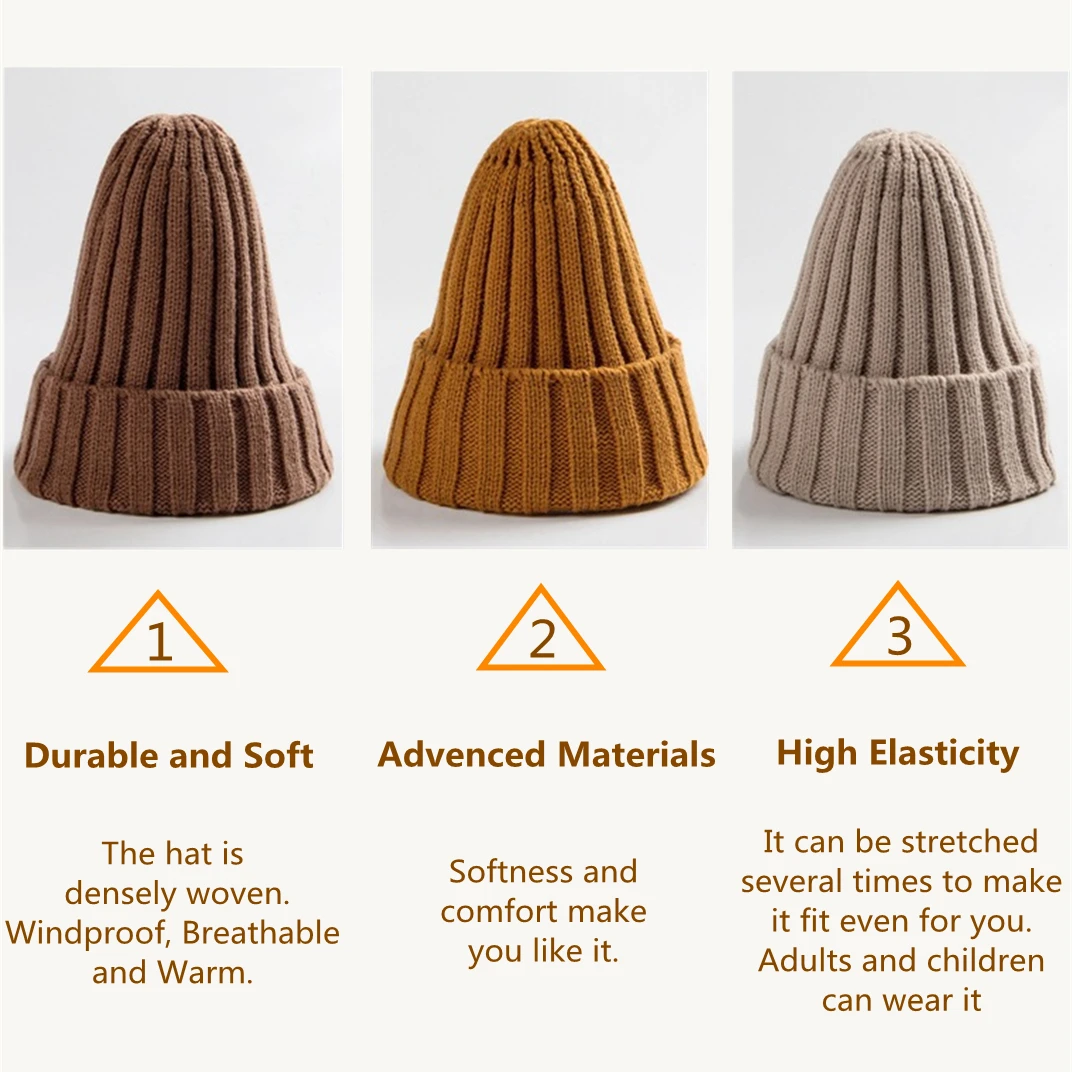 Unisex fashion custom logo acrylic crochet cuffed plain beanie hat warm men womens girls lady jacquard knitted winter hat cap