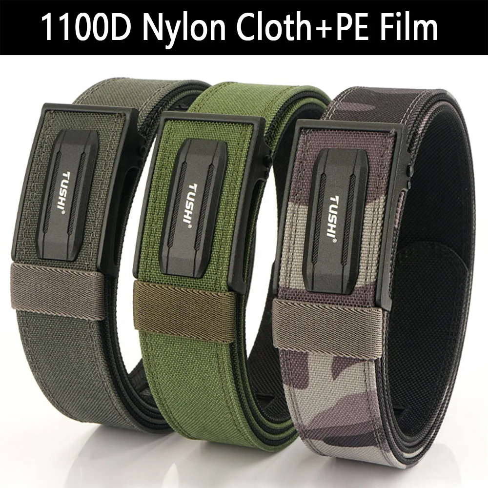Wholesale 3.8cm Alloy Automatic Buckle Tactical EDC Heavy Duty 1100D Bilayer Nylon Fabric 1100D Bilayer Knitted Belts factory
