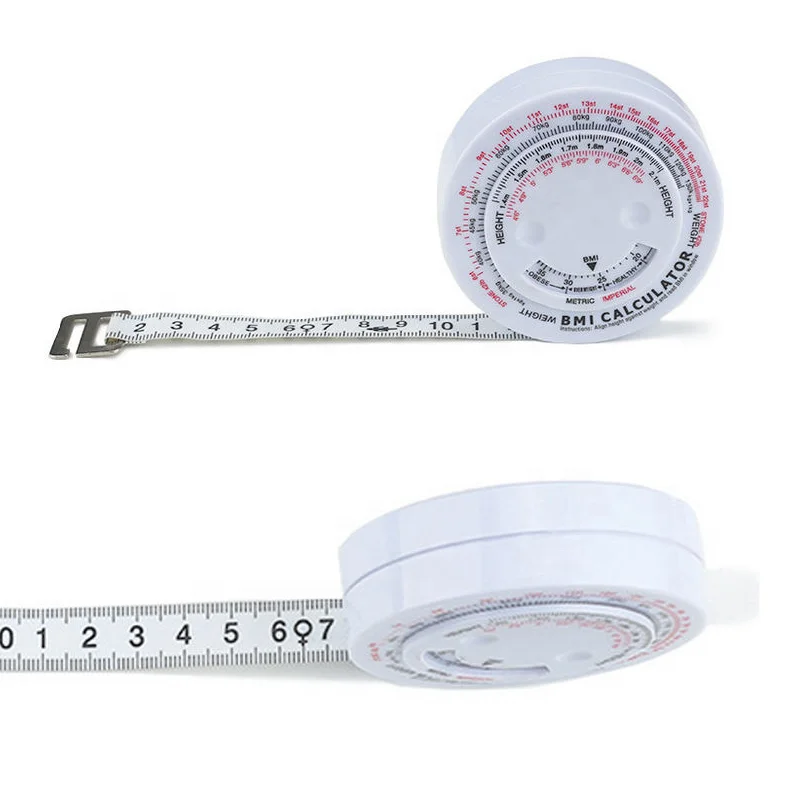 Hot sale 150cm BMI Body Mass Index Retractable Tape For Diet Weight Loss Tape Measure